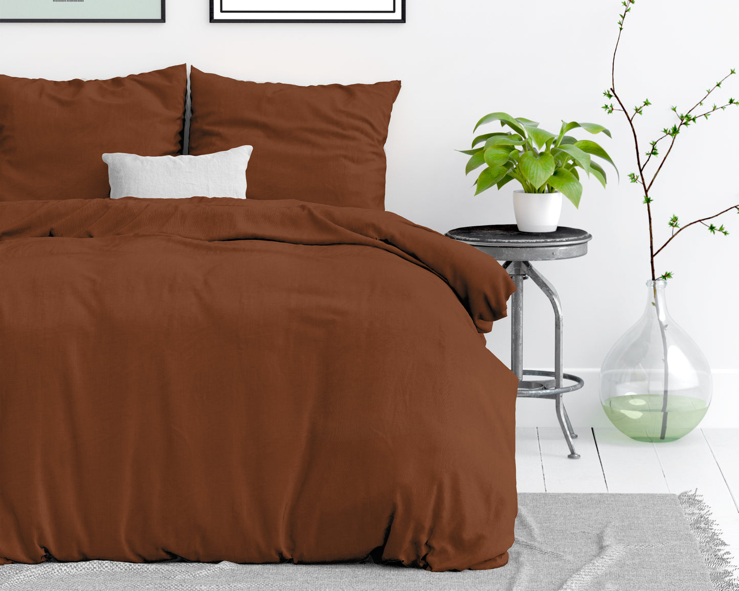 Stone washed Bruin 240 x 200/220