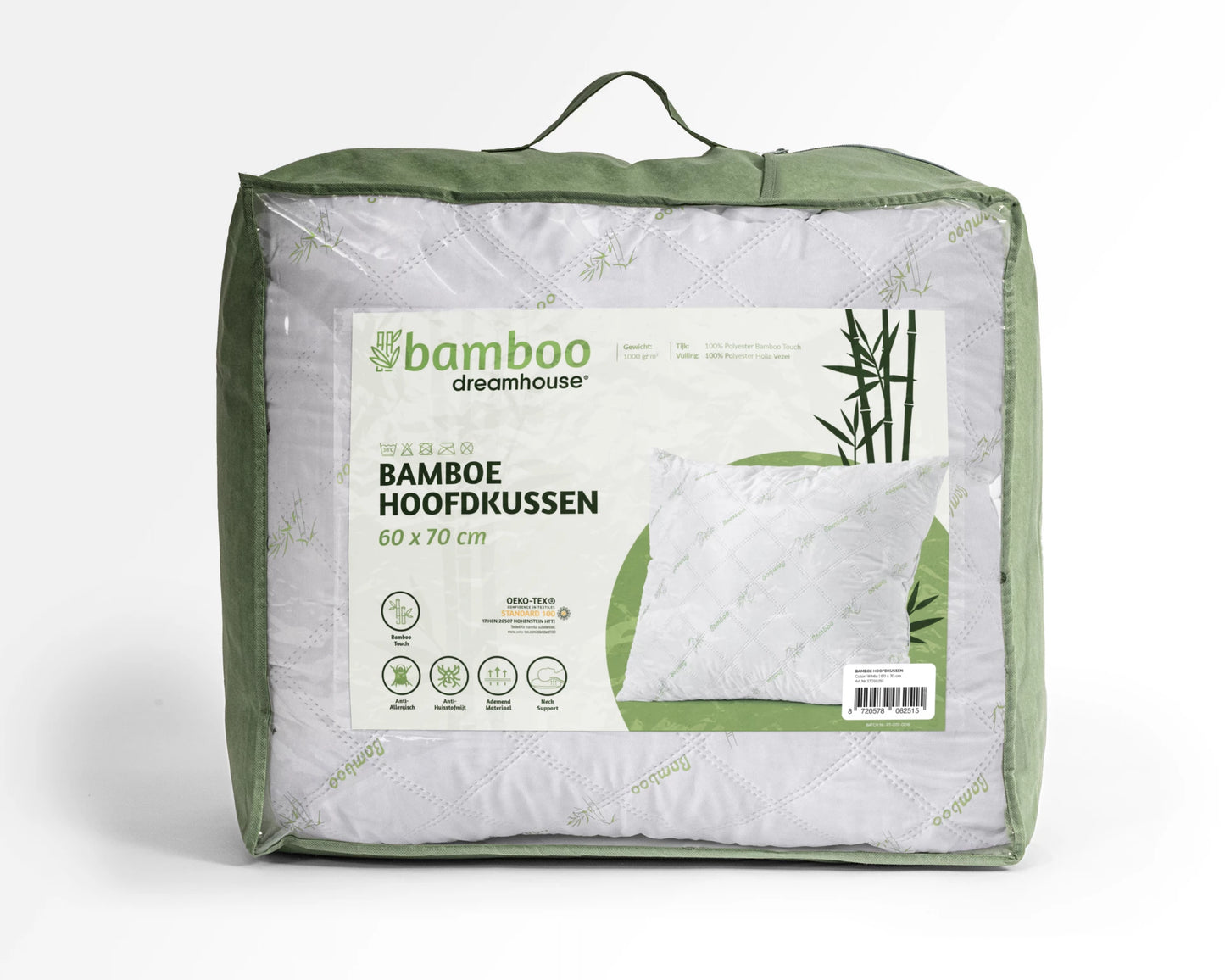 Bamboe Hoofdkussen Wit 60 x 70