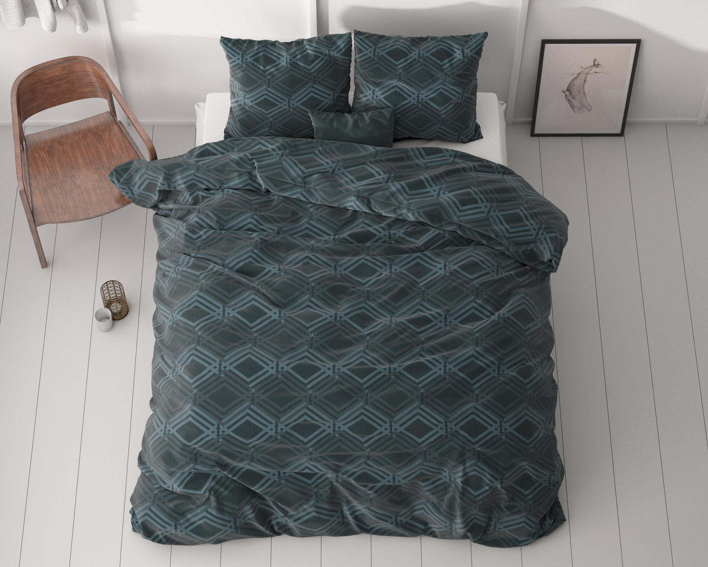 Wavey Navy 200 x 200/220