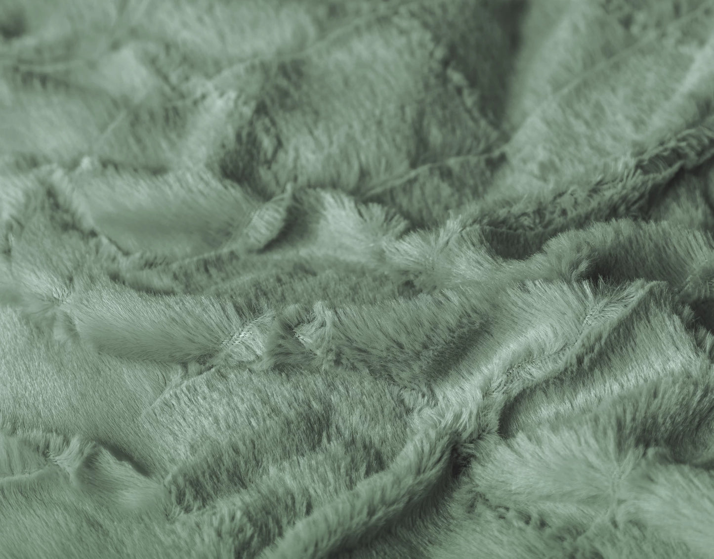 Faux Fur Check Donker Groen