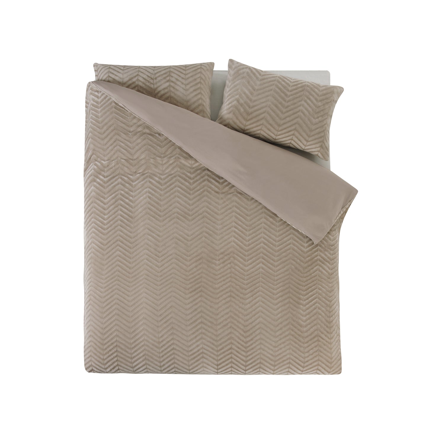 Chevron Teddy Taupe 240 x 200/220