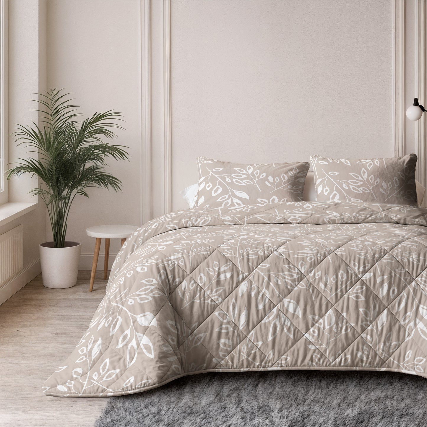 Lazy Dekbed Neva Taupe/Zand 200 x 200 Met Kussenslopen