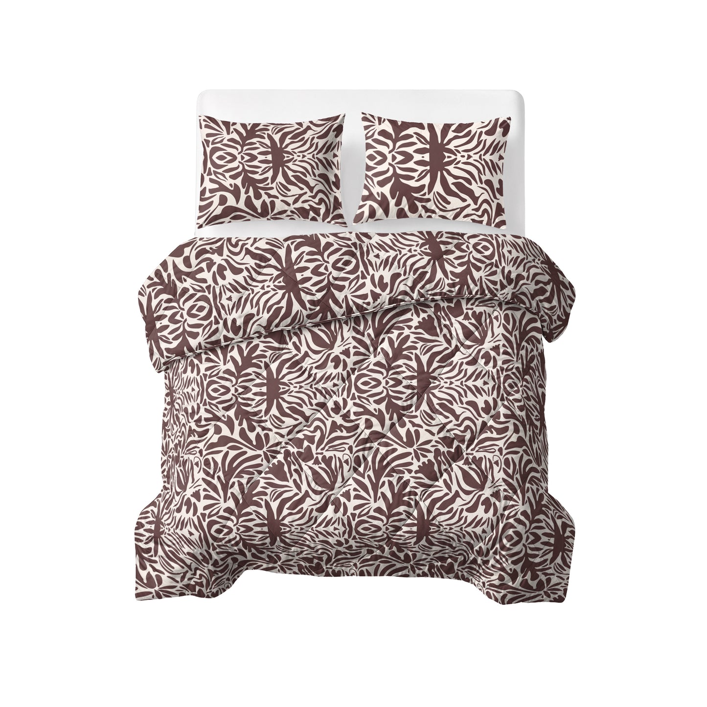 Lazy Dekbed Denzo Rood/Bruin 200 x 200 Met Kussenslopen