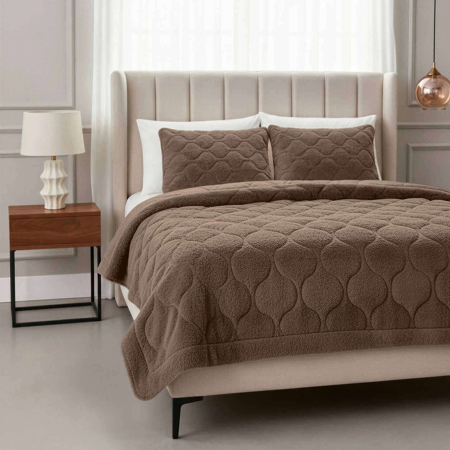 Lazy Dekbed Teddy Taupe/Bruin 140 x 200 Met Kussensloop