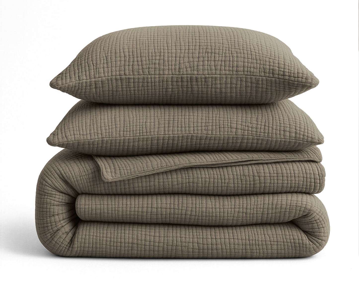 Lazy Dekbed Mousseline Taupe 140 x 200 Met Kussensloop