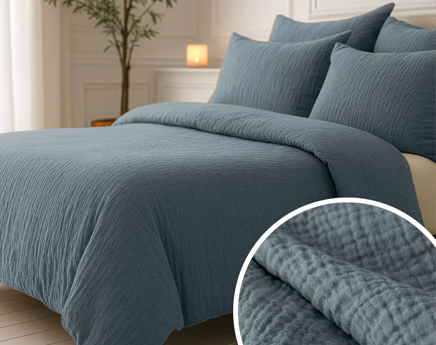 Lazy Dekbed Mousseline Groen 140 x 200 Met Kussensloop