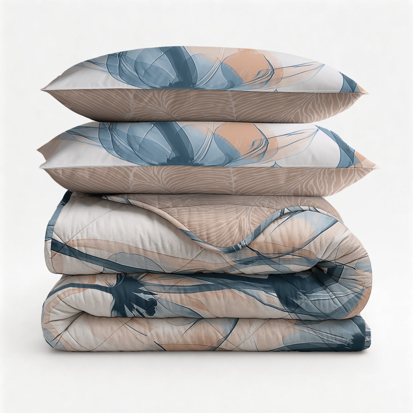Lazy Dekbed Glass Flower Blauw 240 x 220 Met Kussenslopen