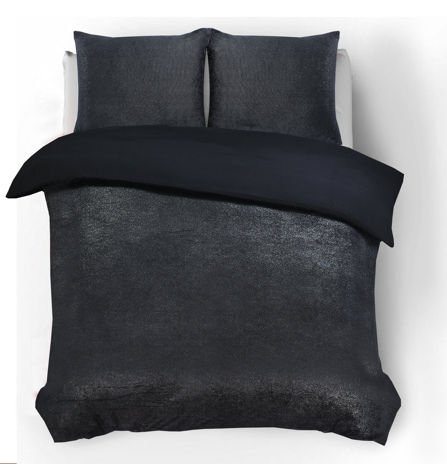 Glamour Flanel Deco Foil Zwart 140 x 200/220