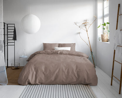 Uni Satijn Dekbedovertrek Taupe 240 x 200/220