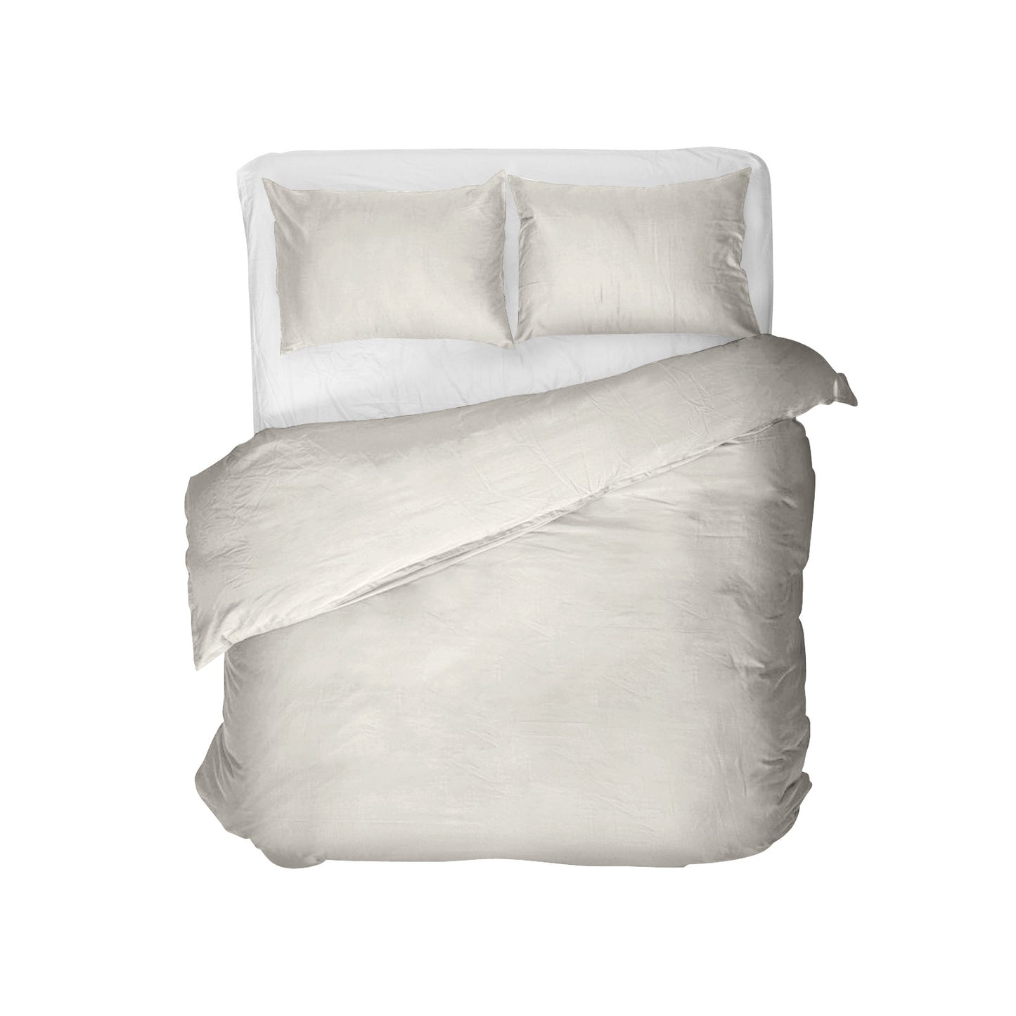 Egyptisch Katoen Uni Dekbedovertrek Creme 140 x 200/260