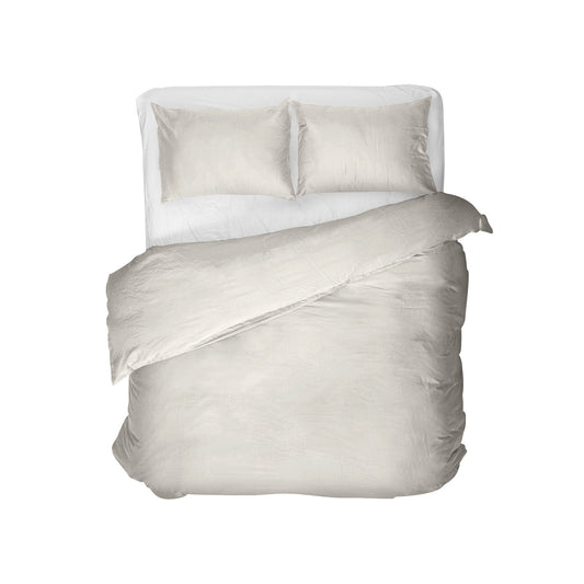 Egyptisch Katoen Uni Dekbedovertrek Creme 140 x 200/260
