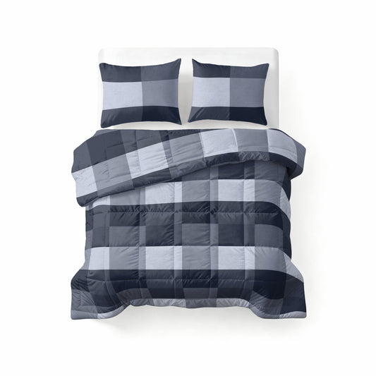 All-in one Lazy dekbed Anne Blauw 200 x 200 Met Kussenslopen