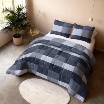 All-in one Lazy dekbed Anne Blauw 200 x 200 Met Kussenslopen
