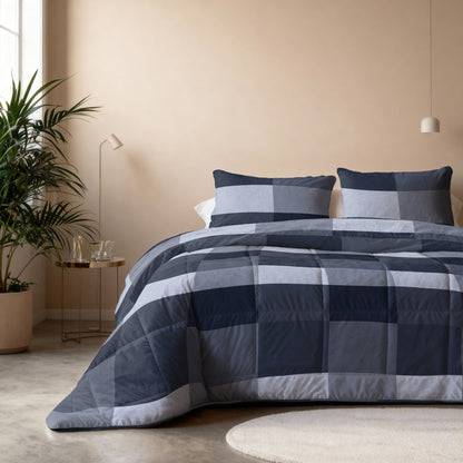 All-in one Lazy dekbed Anne Blauw 200 x 200 Met Kussenslopen