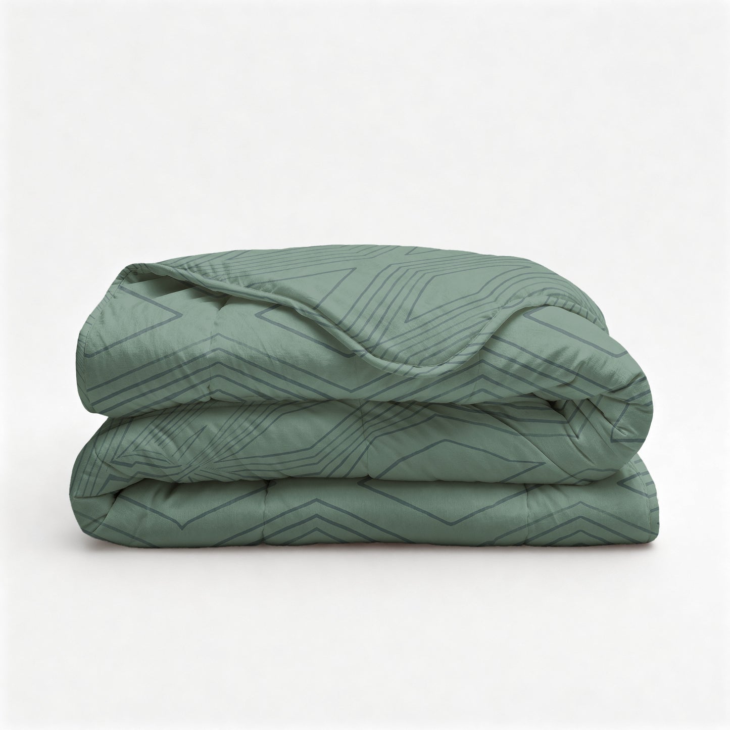 All-in one Lazy dekbed Dorian Groen 200 x 200 Met Kussenslopen