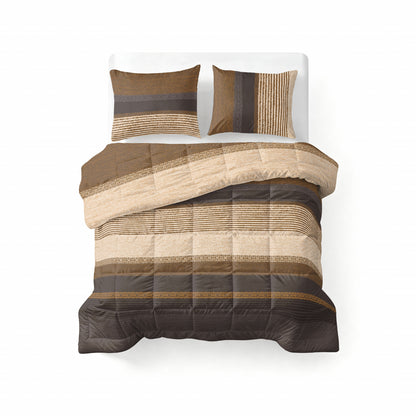 All-in one Lazy dekbed Marina Taupe 240 x 220 Met Kussenslopen