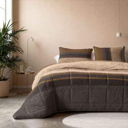 All-in one Lazy dekbed Marina Taupe 240 x 220 Met Kussenslopen