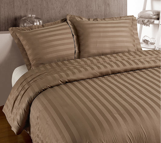 Dekbedovertrek met kussenslopen – Hotel Stripe Taupe
