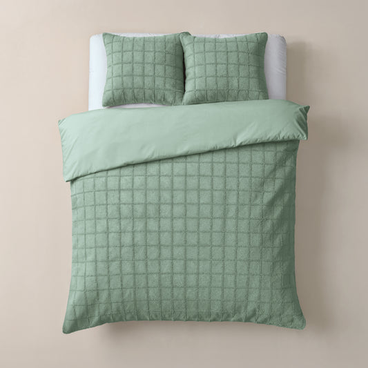 Faux Fur Check Donker Groen 240x200/220