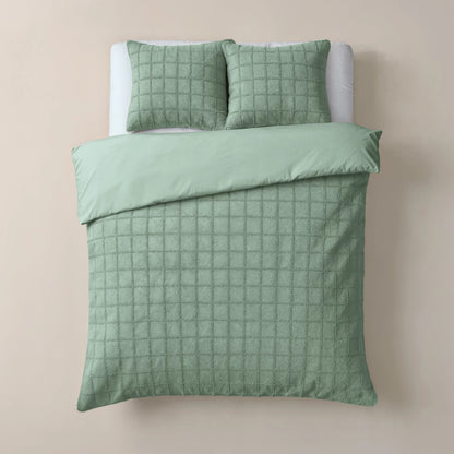 Faux Fur Check Donker Groen