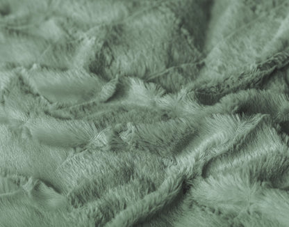 Faux Fur Check Donker Groen