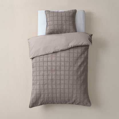 Faux Fur Check Taupe 140x200/220