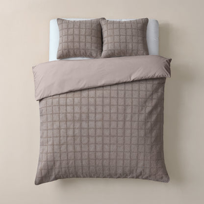 Faux Fur Check Taupe 200x200/220