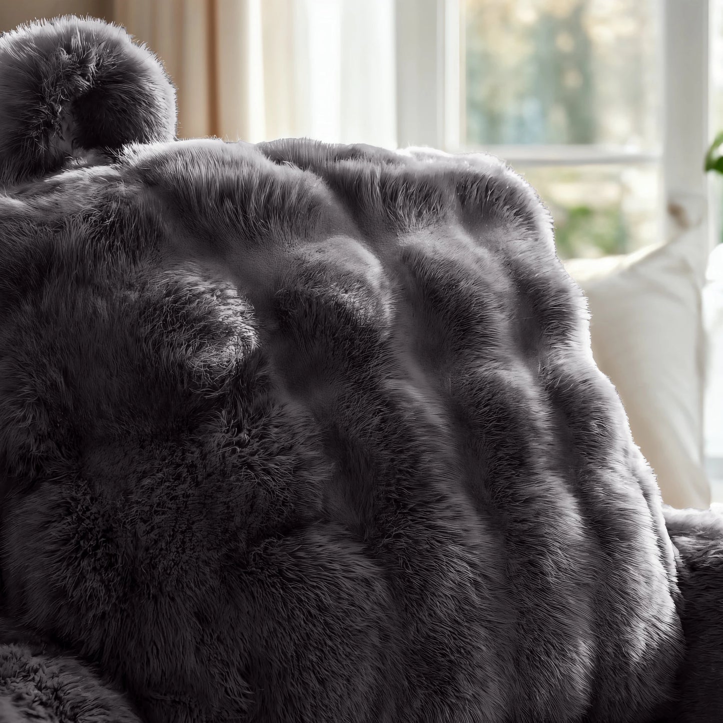 Bedrest Pompom Antraciet 34 x 50