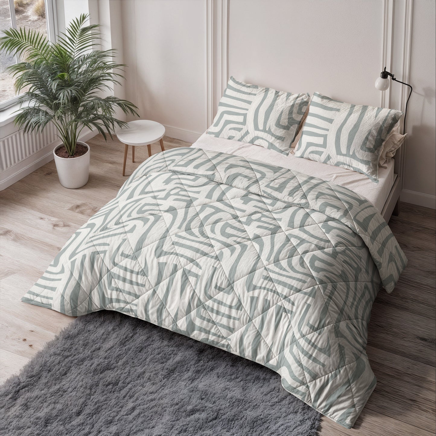 Lazy Dekbed Eran Groen 200 x 200 Met Kussenslopen