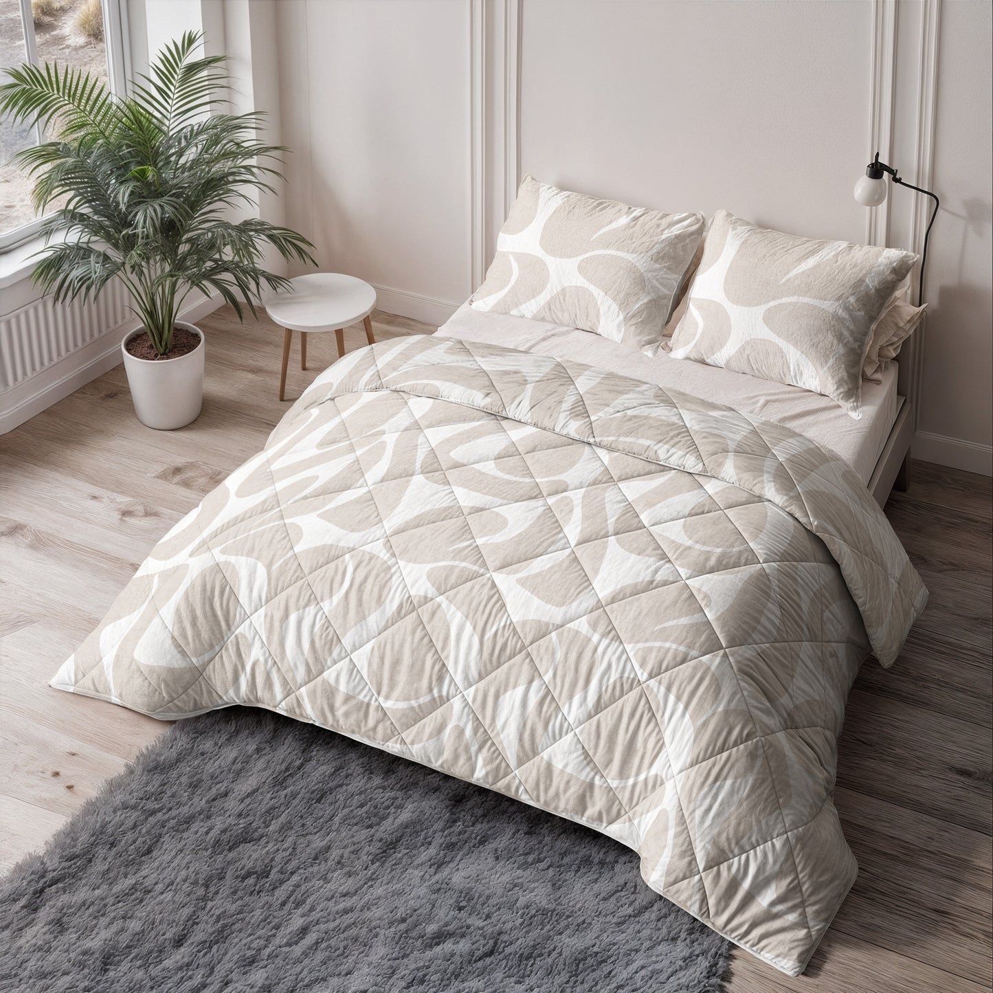 Lazy Dekbed Kello Taupe/Zand 140 x 200 Met Kussensloop