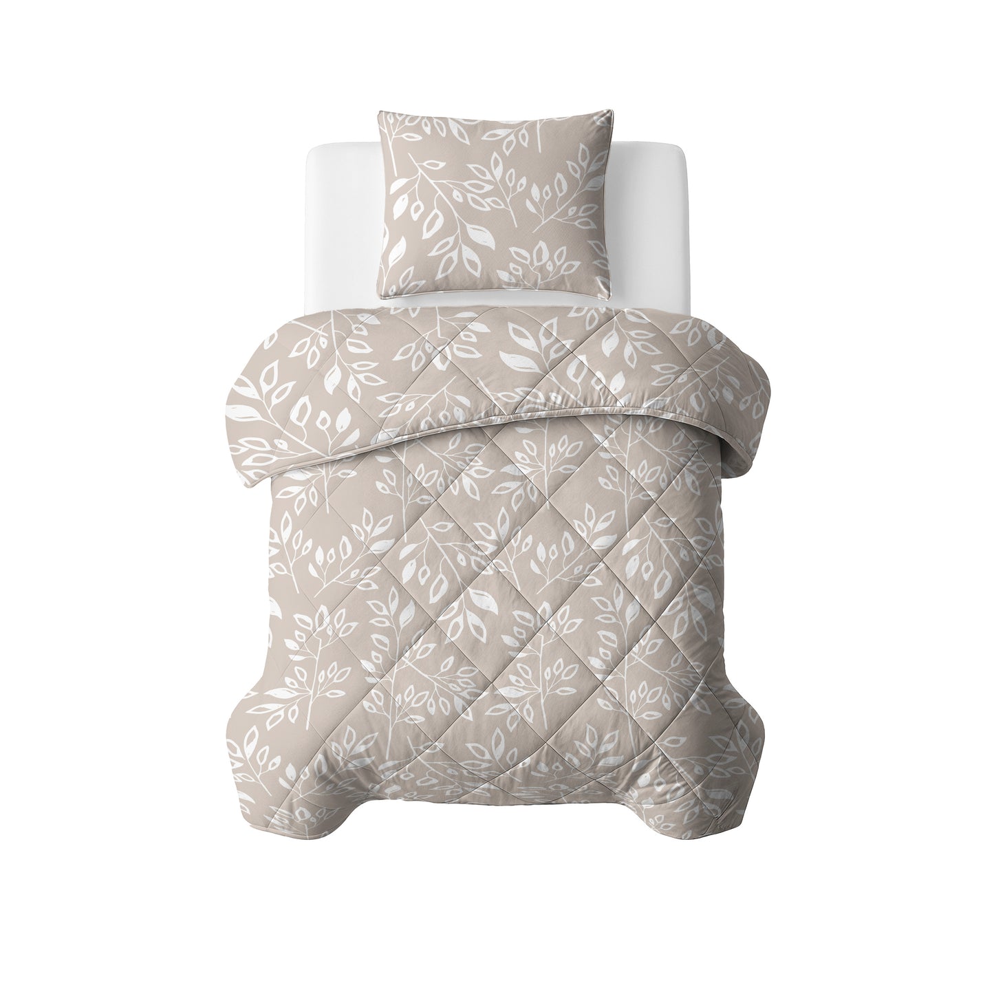 Lazy Dekbed Neva Taupe/Zand 140 x 200 Met Kussensloop