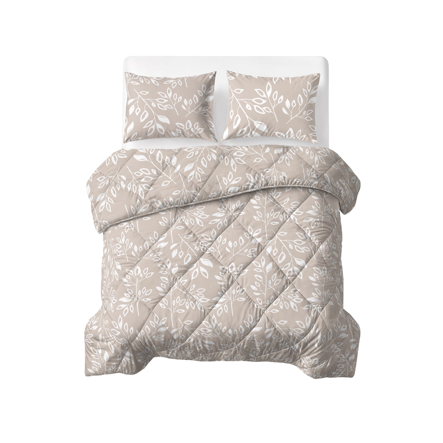 Lazy Dekbed Neva Taupe/Zand 200 x 200 Met Kussenslopen