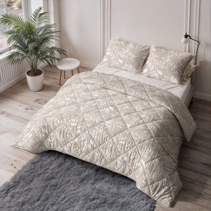 Lazy Dekbed Neva Taupe/Zand 240 x 200 Met Kussenslopen
