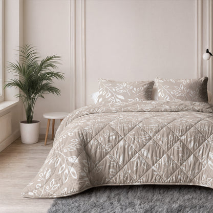 Lazy Dekbed Neva Taupe/Zand 200 x 200 Met Kussenslopen