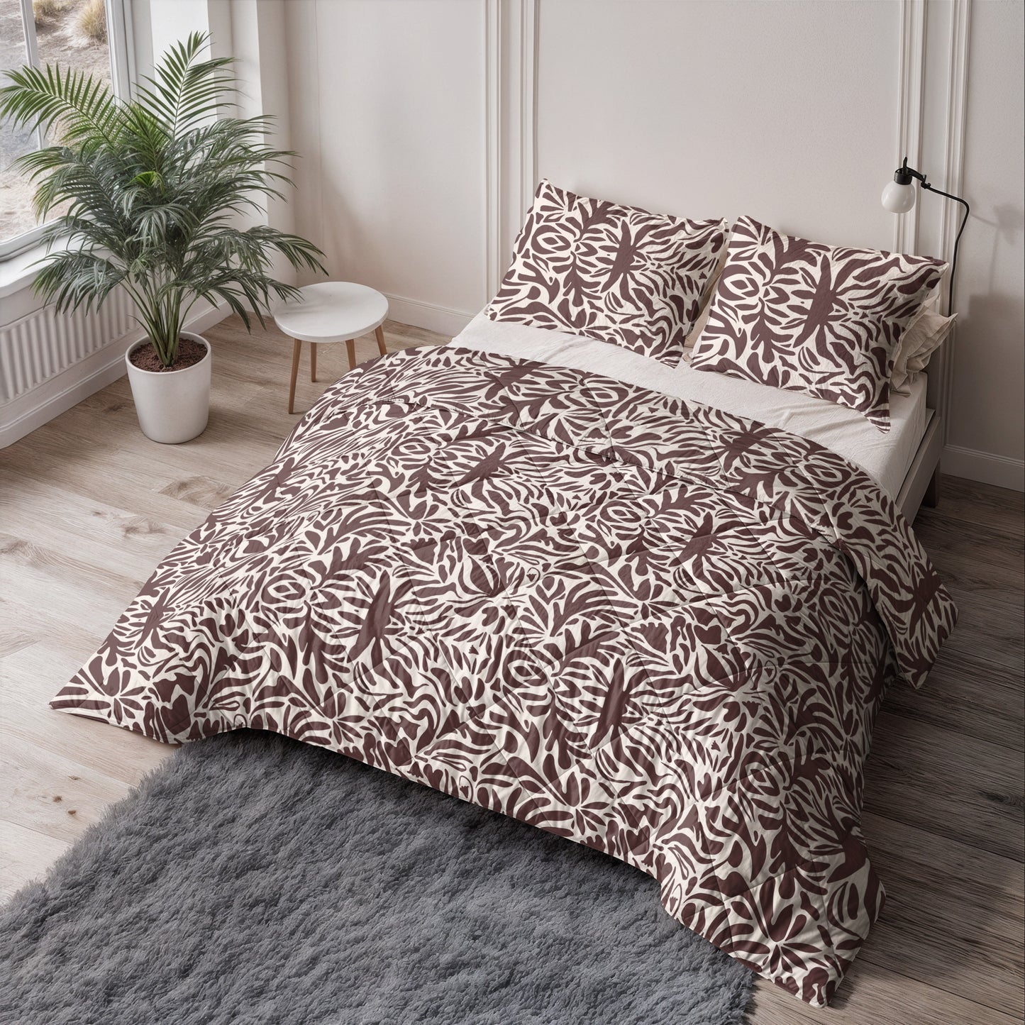 Lazy Dekbed Denzo Rood/Bruin 200 x 200 Met Kussenslopen