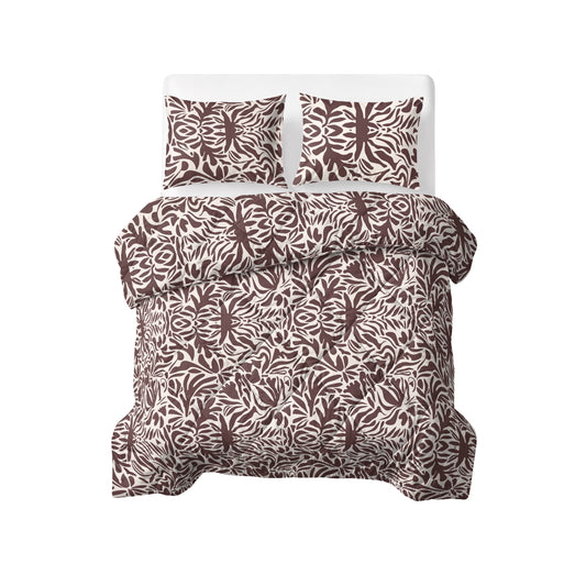 Lazy Dekbed Denzo Rood/Bruin 240 x 200 Met Kussenslopen