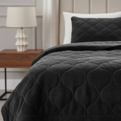 Lazy Dekbed Teddy Zwart 140 x 200 Met Luxe Kussensloop