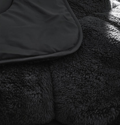 Lazy Dekbed Teddy Zwart 140 x 200 Met Luxe Kussensloop