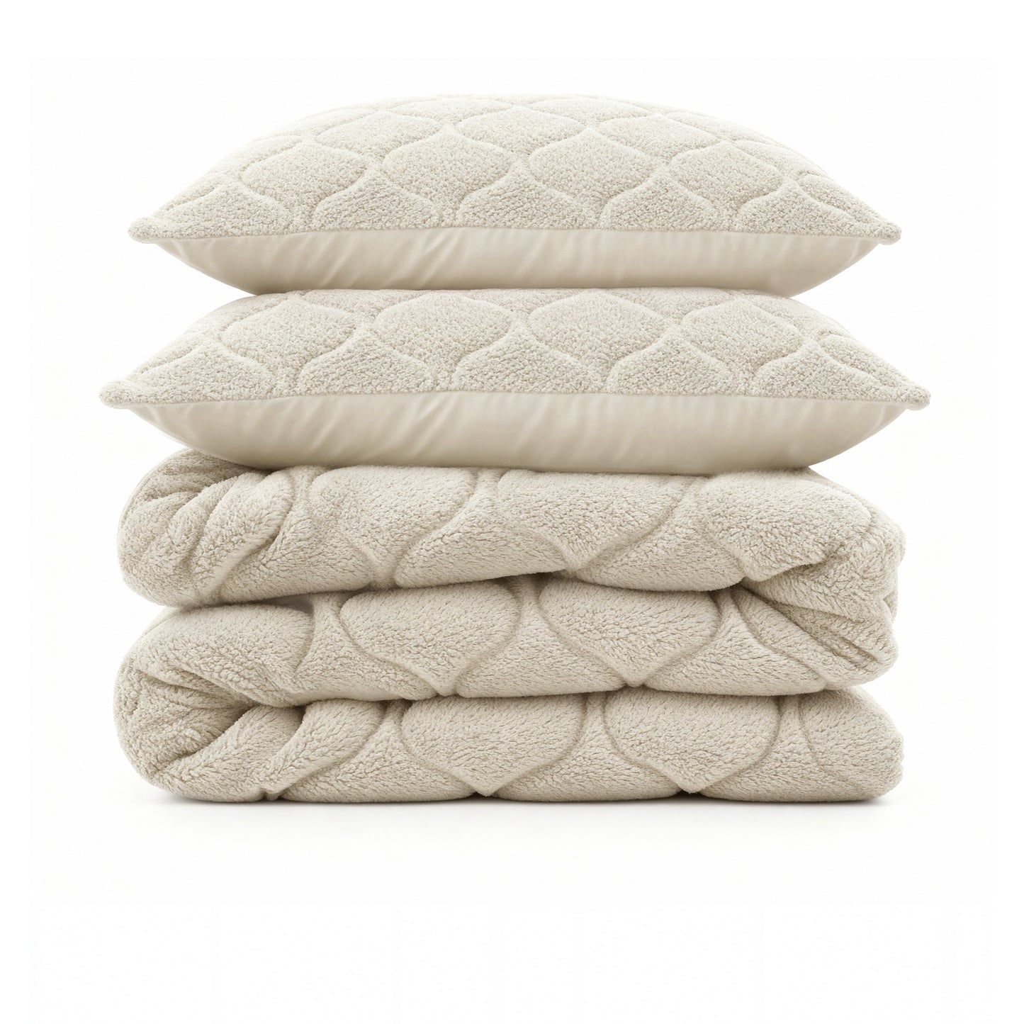 Lazy Dekbed Teddy Beige 200 x 200 Met Luxe Kussenslopen
