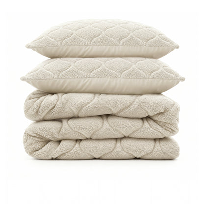 Lazy Dekbed Teddy Beige 200 x 200 Met Luxe Kussenslopen