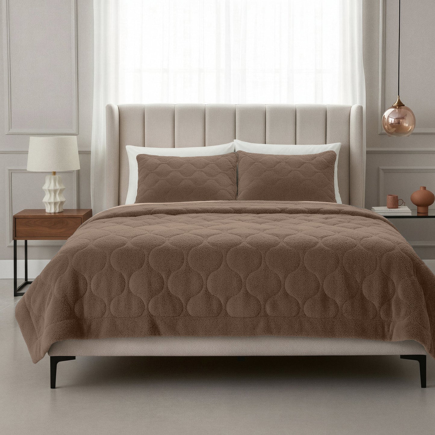 Lazy Dekbed Teddy Taupe/Bruin 140 x 200 Met Kussensloop