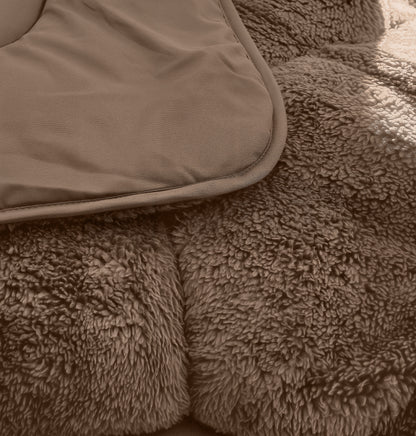 Lazy Dekbed Teddy Taupe/Bruin 140 x 200 Met Kussensloop