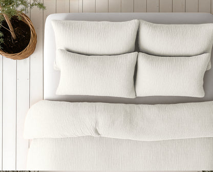 Lazy Dekbed Mousseline Beige 140 x 200 Met Kussensloop