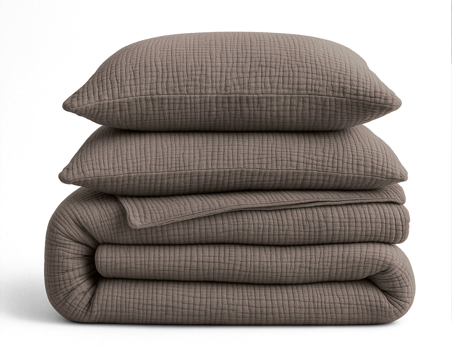 Lazy Dekbed Mousseline Donker Taupe 200 x 200 Met Kussenslopen