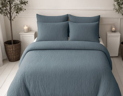 Lazy Dekbed Mousseline Groen 200 x 200 Met Kussenslopen