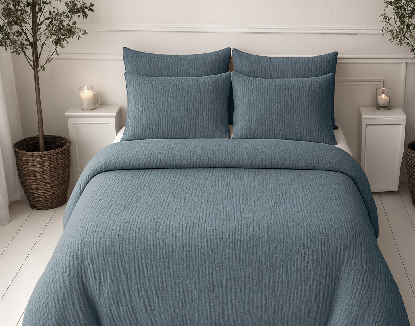 Lazy Dekbed Mousseline Groen 240 x 200 Met Kussenslopen