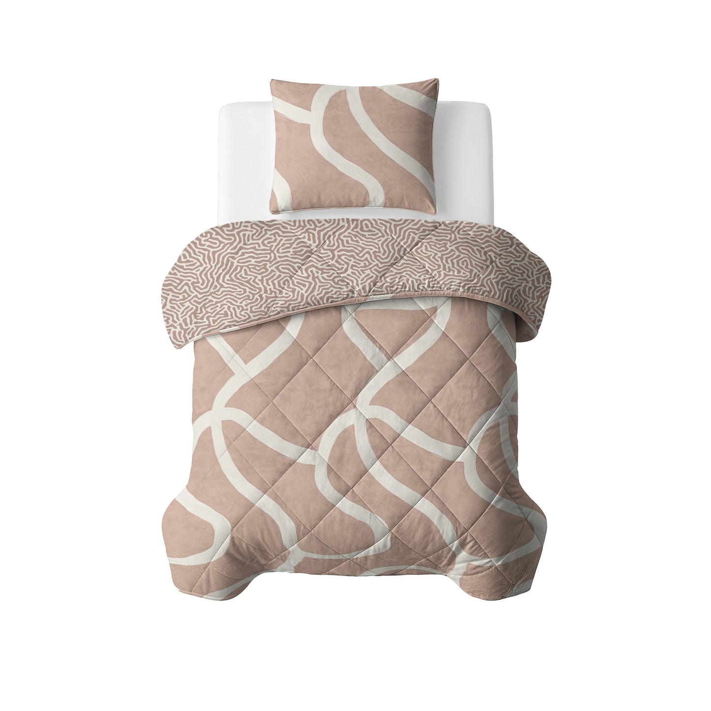 Lazy Dekbed Shapes Zand 140 x 200 Met Kussensloop