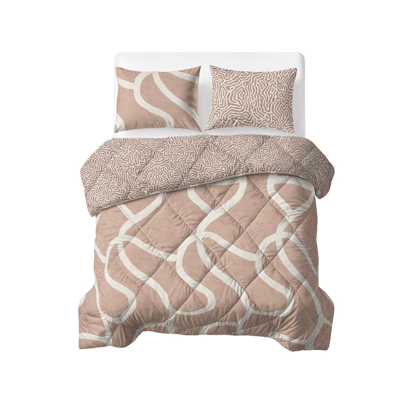Lazy Dekbed Shapes Zand 240 x 220 Met Kussenslopen
