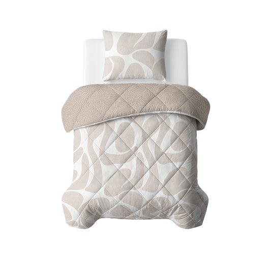 Lazy Dekbed Drifty Zand/Grijs 140 x 200 Met Kussensloop