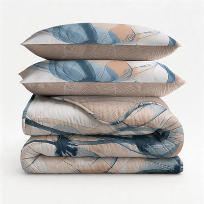 Lazy Dekbed Glass Flower Blauw 200 x 200 Met Kussenslopen